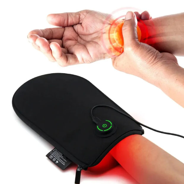 Tragbarer roter Lichttherapie-Handschuh, Handflächen-Infrarot-LED-Lichttherapie-Handschuh